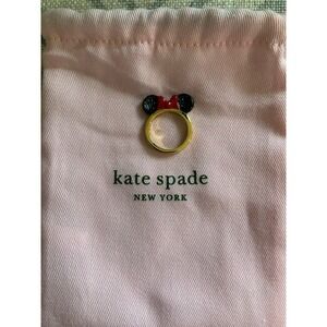 Kate Spade New York Gold Tone Minnie Mouse Ring Size 7.5"